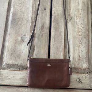 Brown leather Coach purse